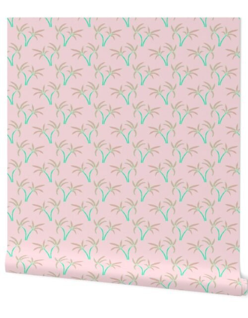 Twin Palms in Pink Wallpaper