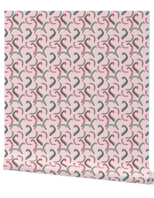 Seaweed on Pink Wallpaper