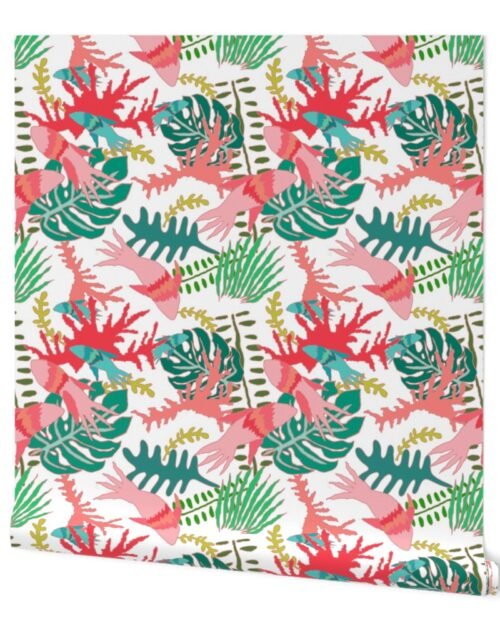 Sexy Fish in Pink and White Wallpaper