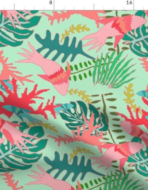 Sexy Fish in Seafoam with Pink Fabric