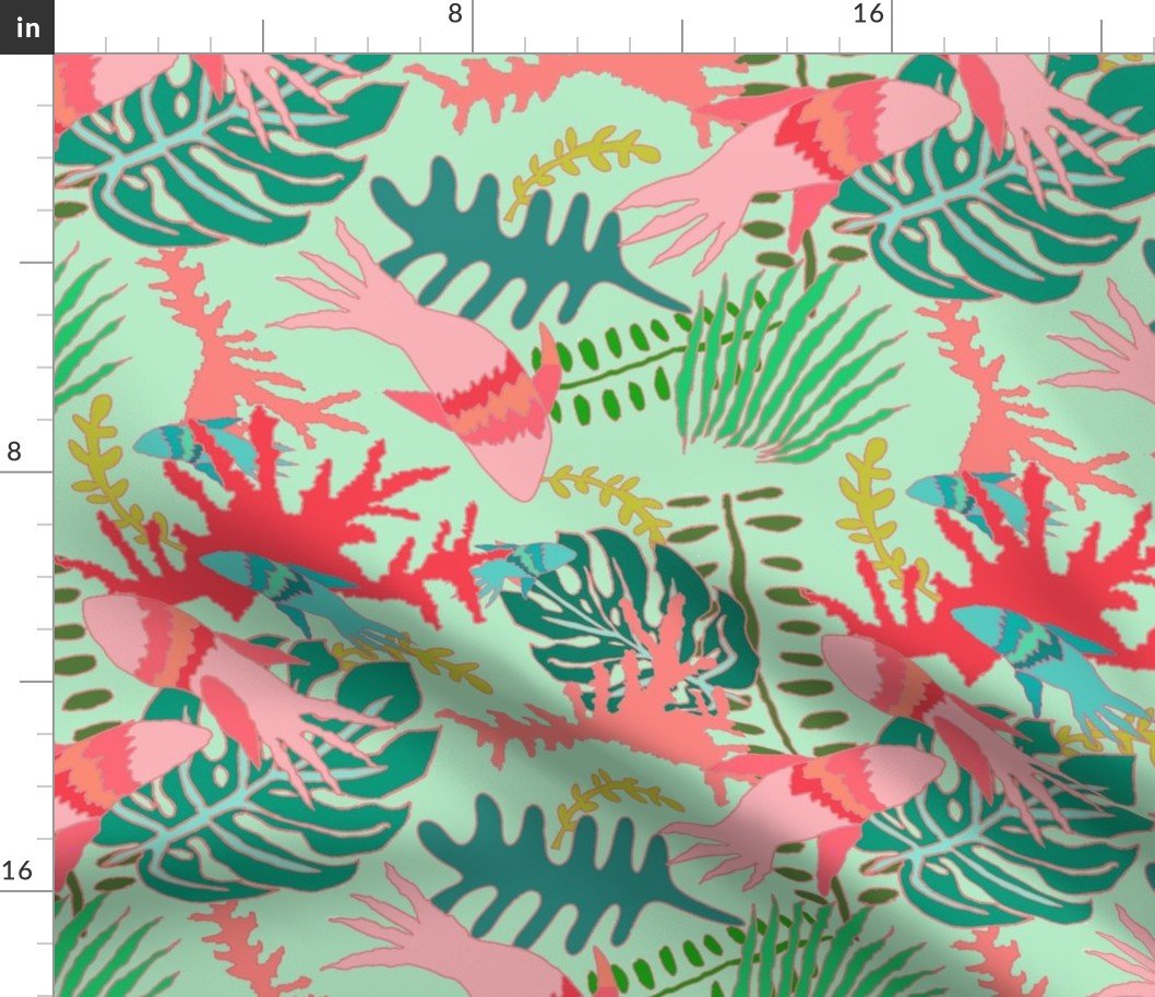 Sexy Fish in Seafoam with Pink Fabric Sexy Fish in Seafoam with Pink Fabric