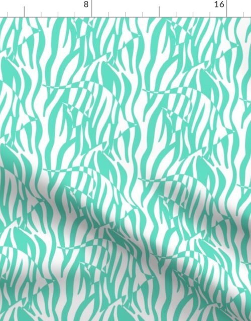 Aqua Zebrafish in the Reeds Fabric
