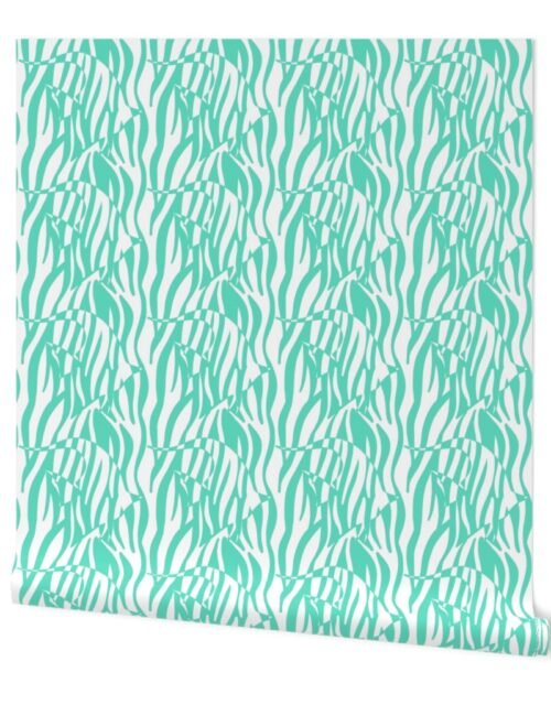 Aqua Zebrafish in the Reeds Wallpaper