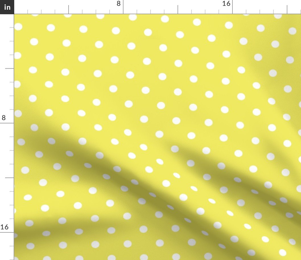 Citron and White Polka Dots Fabric Citron and White Polka Dots Fabric