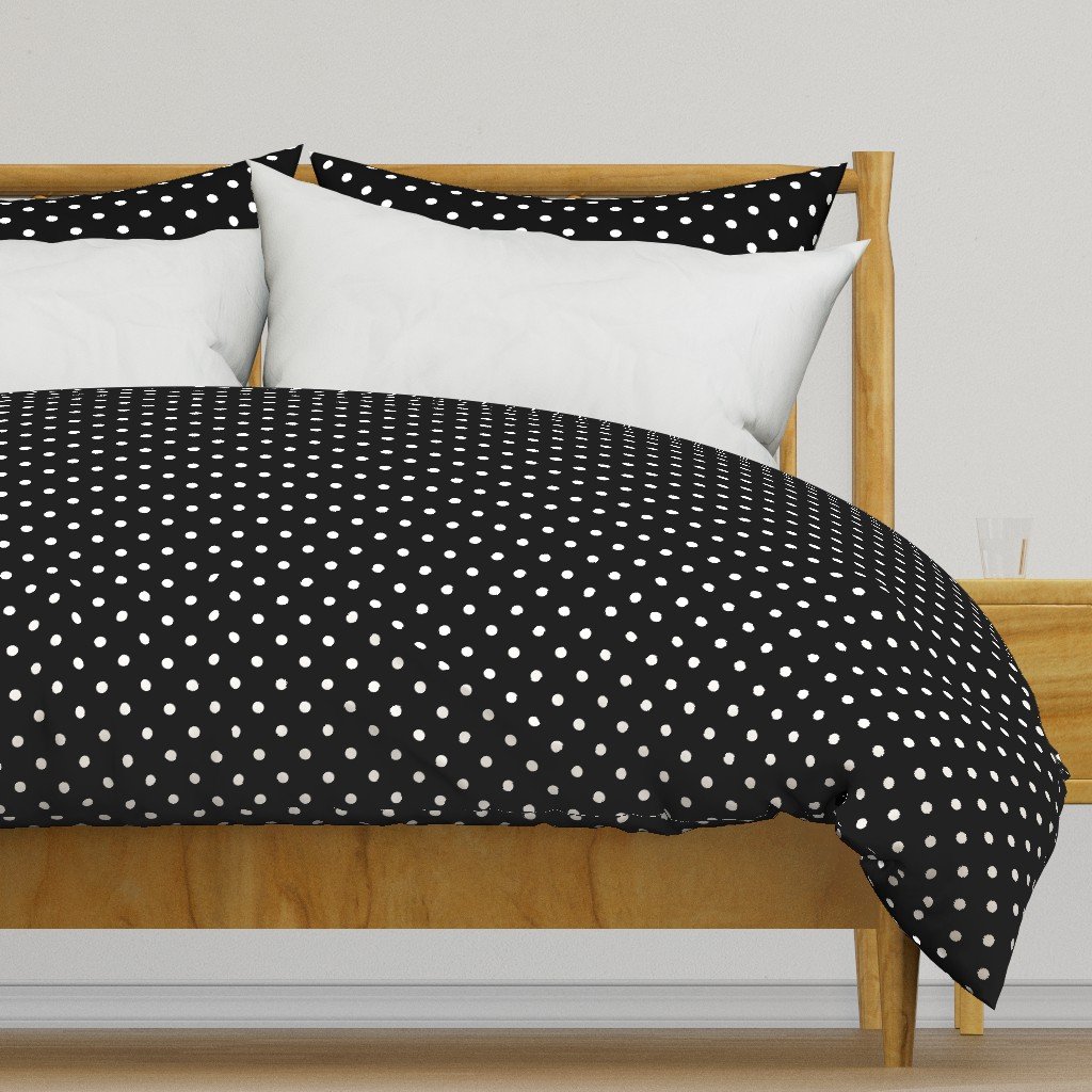 Licorice Black and White Polka Dots Duvet Cover Licorice Black and White Polka Dots Duvet Cover