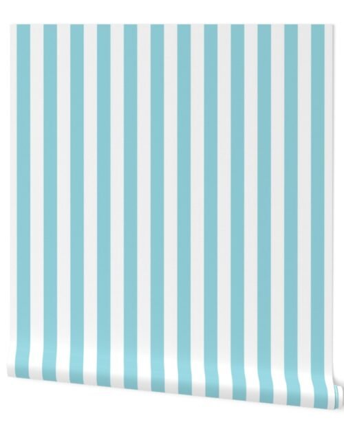 Sky Blue Wide Stripe Wallpaper