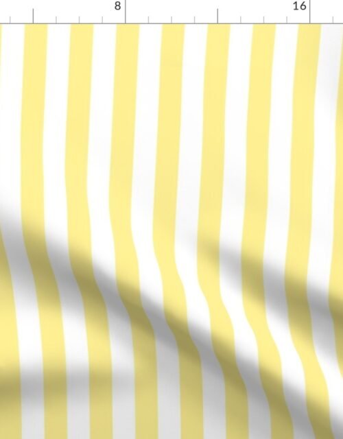 Buttermilk Yellow and White Wide Stripes Fabric