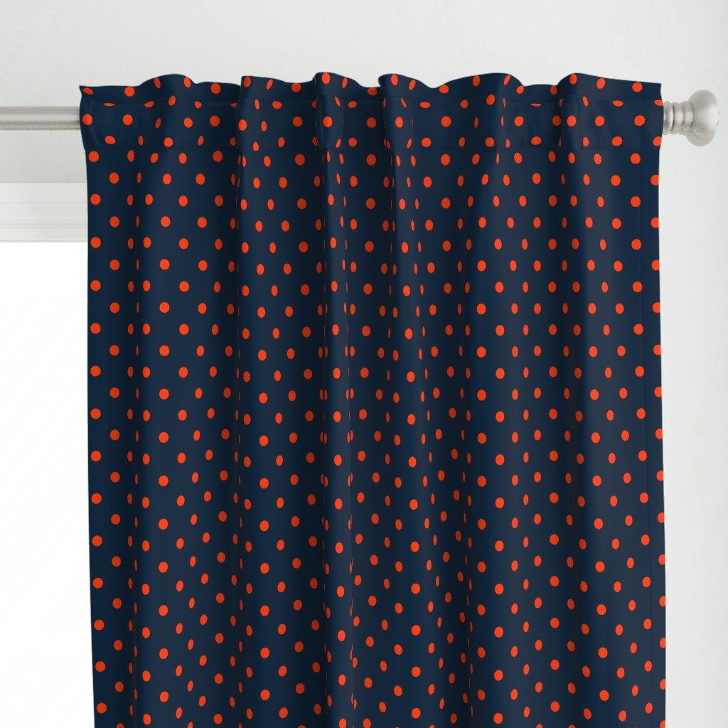 Navy and Orange Polka Dots Curtains Navy and Orange Polka Dots Curtains