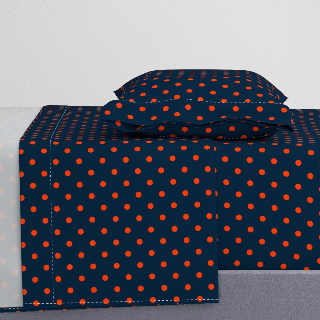 Navy and Orange Polka Dots Sheet Set Navy and Orange Polka Dots Sheet Set