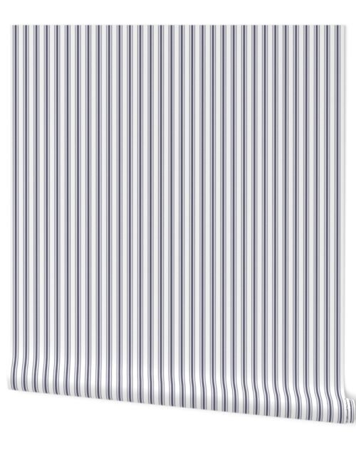 Mattress Ticking Midnight Blue Wallpaper