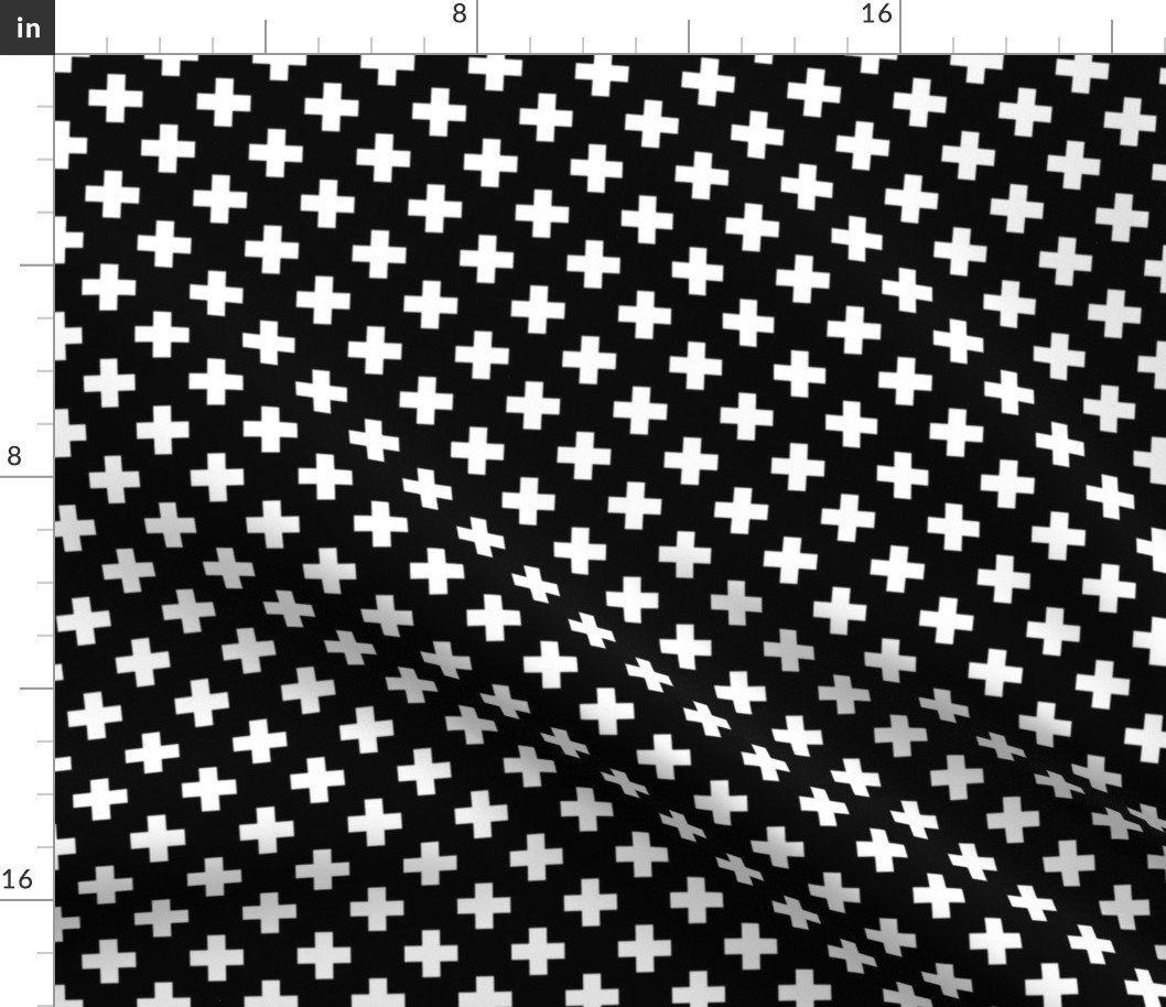 White Crosses on Black Fabric White Crosses on Black Fabric