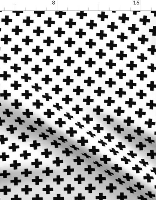 Black Crosses on White Fabric