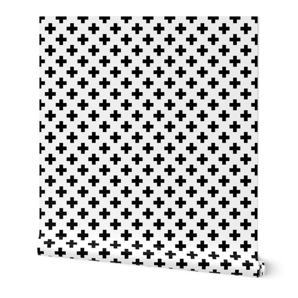 Black Crosses on White Wallpaper Black Crosses on White Wallpaper