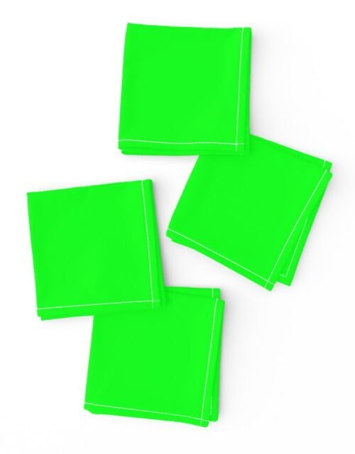 Neon Lime Green Solid Cocktail Napkins
