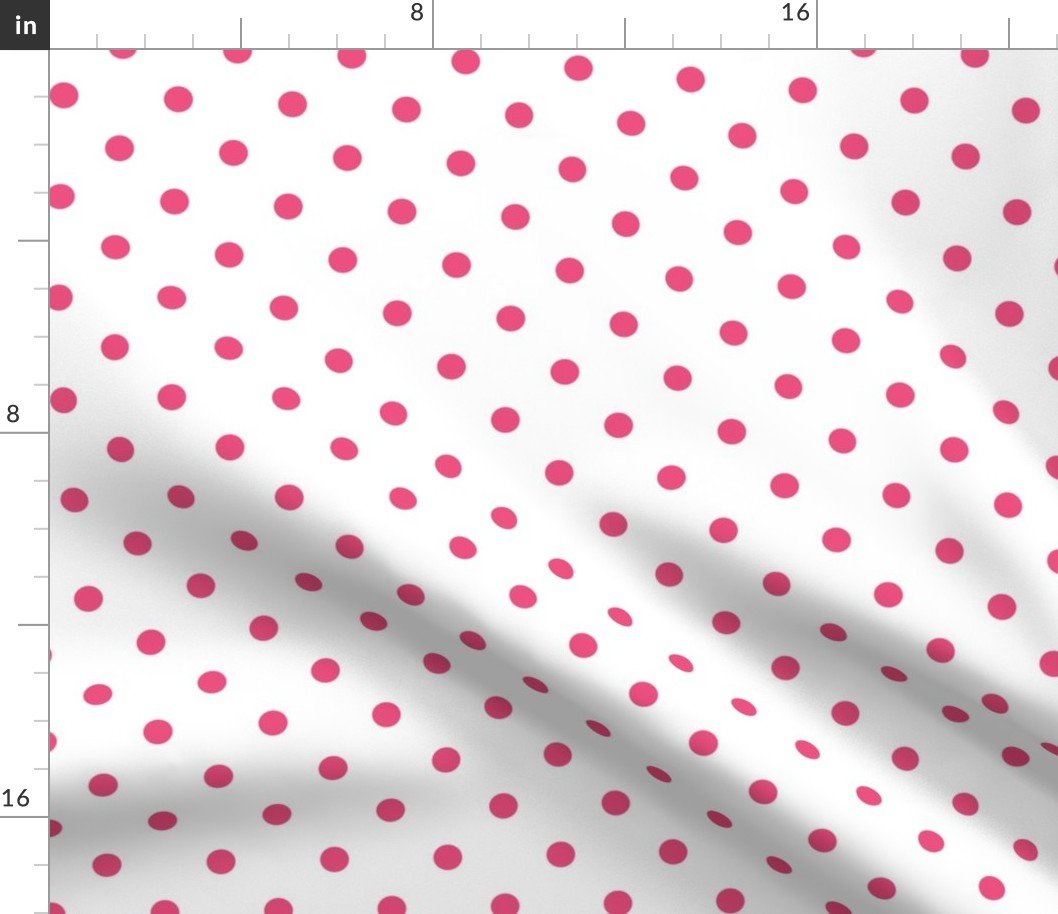 Rapture Rose Polkadots on White Fabric Rapture Rose Polkadots on White Fabric