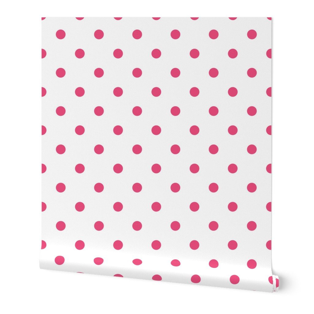 Rapture Rose Polkadots on White Wallpaper Rapture Rose Polkadots on White Wallpaper