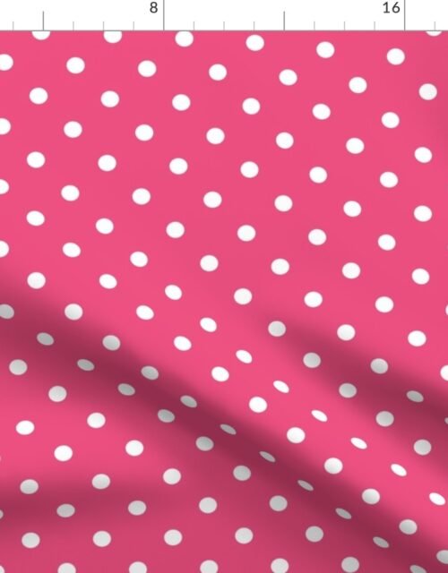 White Polkadots on Rapture Rose Fabric