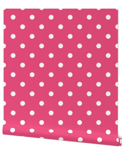 White Polkadots on Rapture Rose Wallpaper