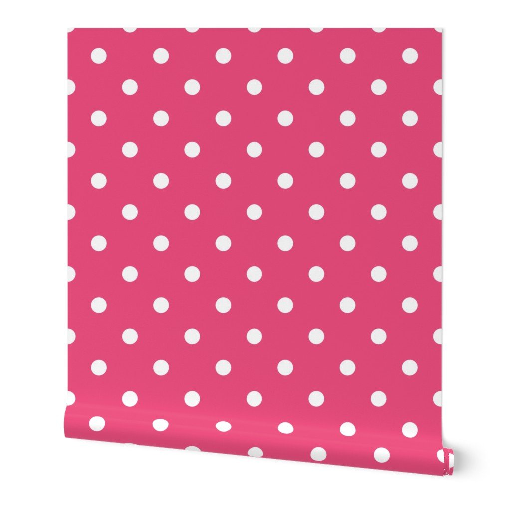 White Polkadots on Rapture Rose Wallpaper White Polkadots on Rapture Rose Wallpaper