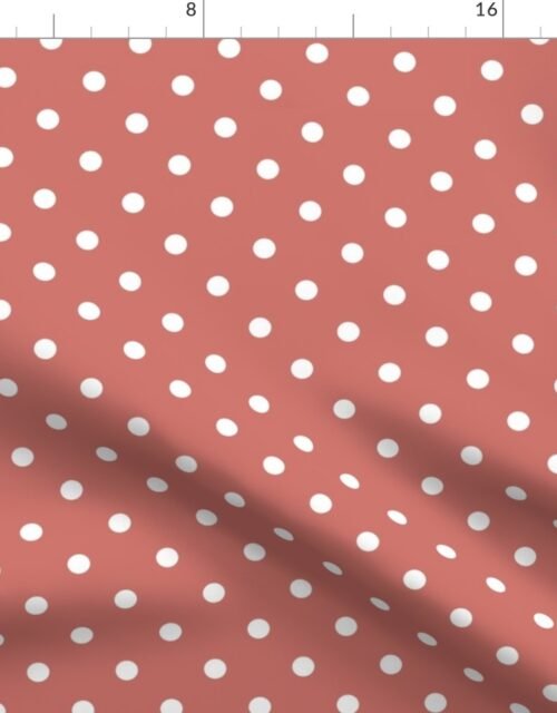 White Polkadots on Ash Rose Fabric