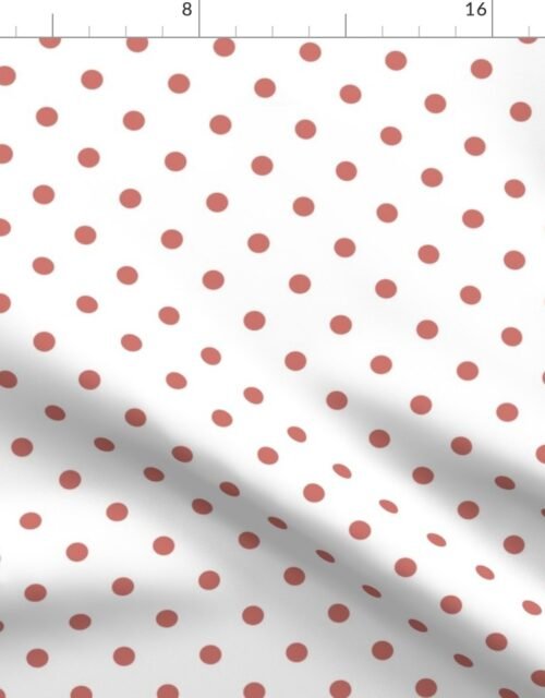 Ash Rose Polkadots on White Fabric