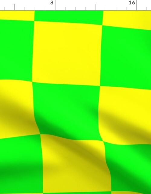 6 inch Bright Lemon and Lime Checkerboard Fabric