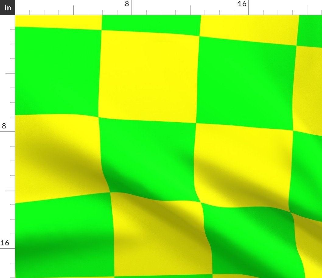 6 inch Bright Lemon and Lime Checkerboard Fabric 6 inch Bright Lemon and Lime Checkerboard Fabric