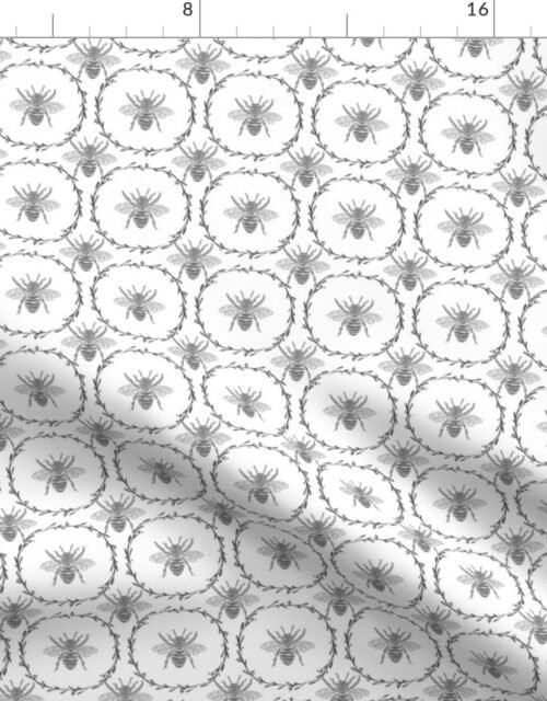Royal Queen HoneyBee in Grey Wreaths Fabric