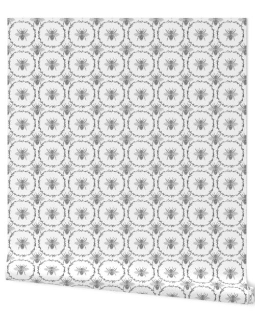 Royal Queen HoneyBee in Grey Wreaths Wallpaper