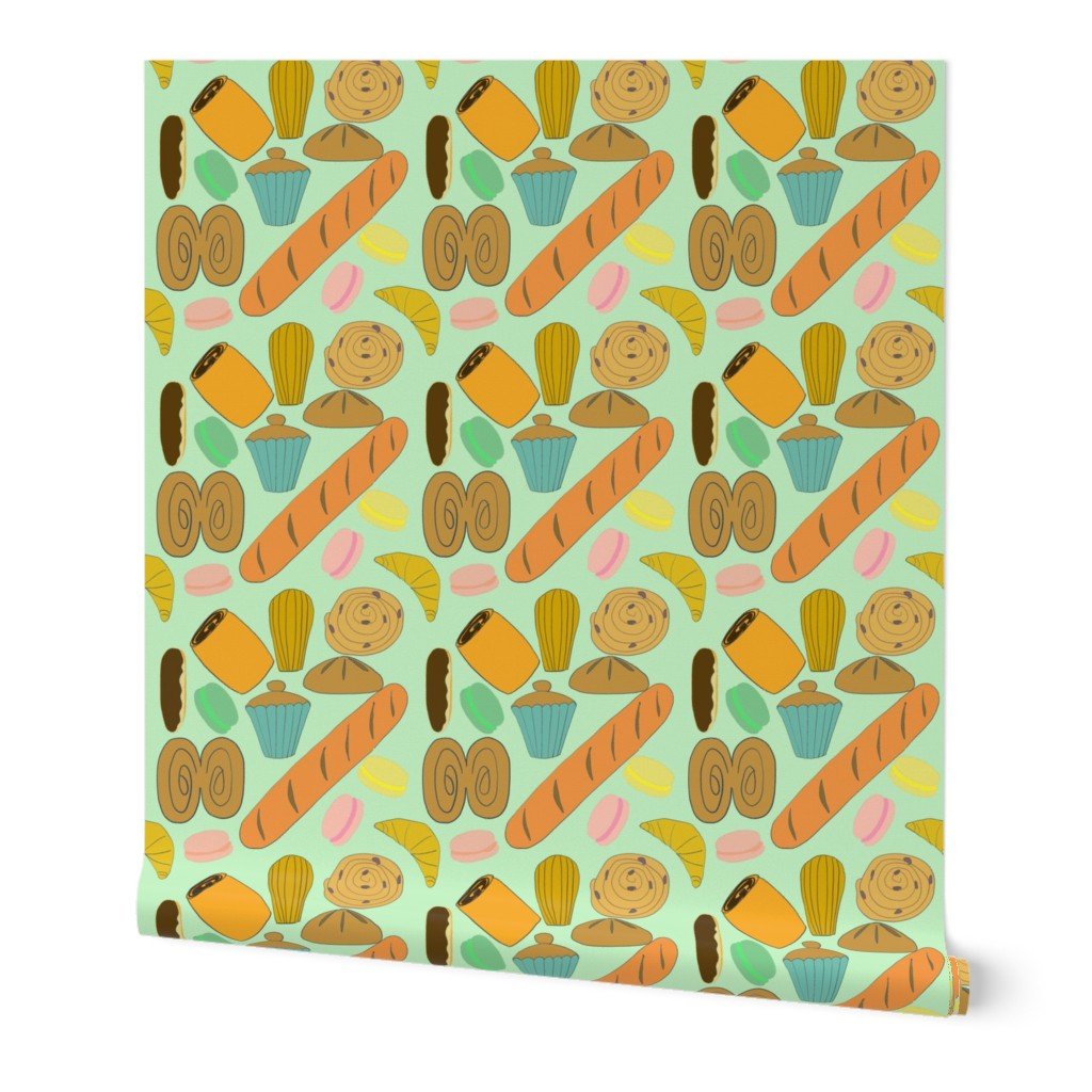 French Patisseries of France on Mint Wallpaper French Patisseries of France on Mint Wallpaper