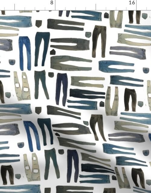 Skinny Jeans in Various Shades of Denim Fabric