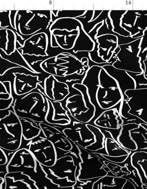 Elio's Shirt Faces in White Outlines on Black Crying Scene Fabric