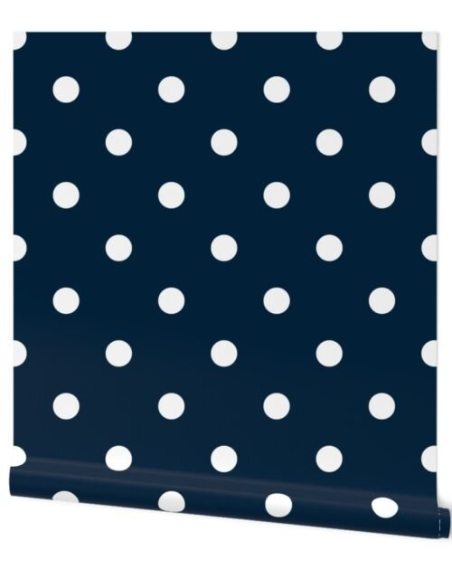 Navy and White Jumbo Dots Wallpaper