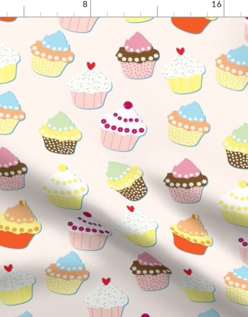 Rose Pink Cupcakes Fabric