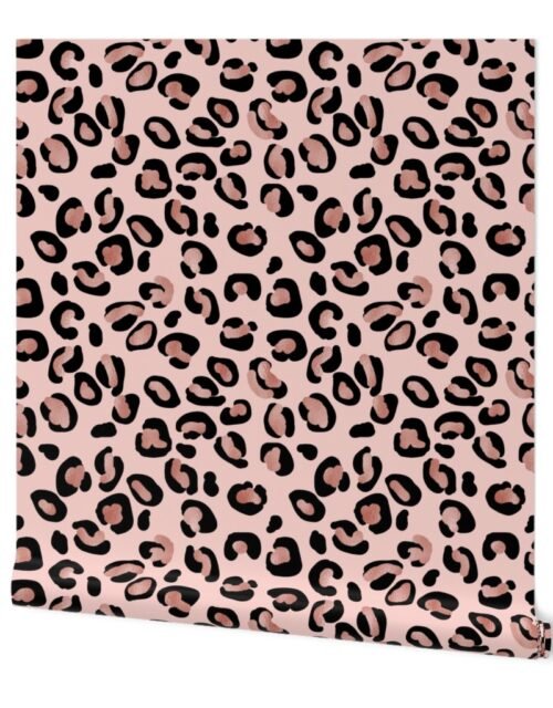Leopard Rose Gold Spots on Pink Wallpaper