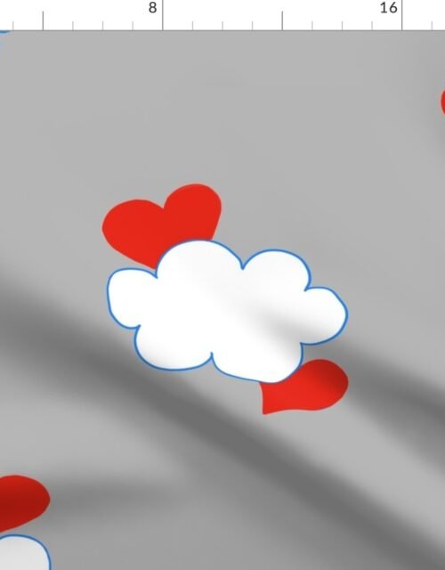 Cloud Heart Cloudy Grey Sky Fabric