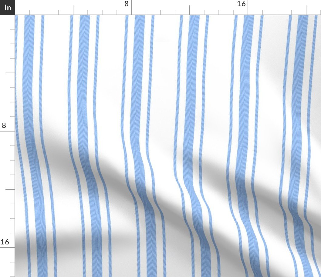 Mattress Ticking Wide Striped Pattern in Pale Blue and White Fabric Mattress Ticking Wide Striped Pattern in Pale Blue and White Fabric