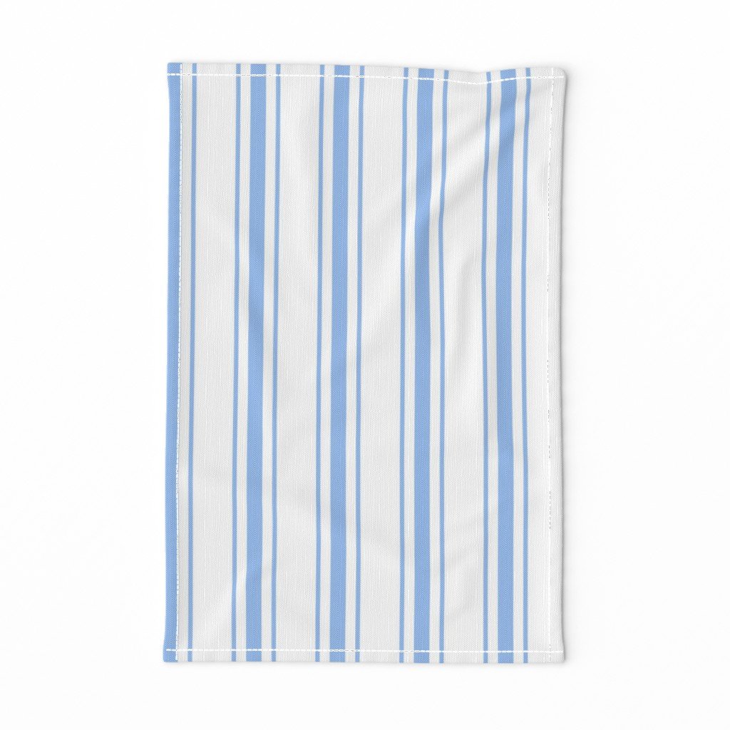 Mattress Ticking Wide Striped Pattern in Pale Blue and White Tea Towel Mattress Ticking Wide Striped Pattern in Pale Blue and White Tea Towel