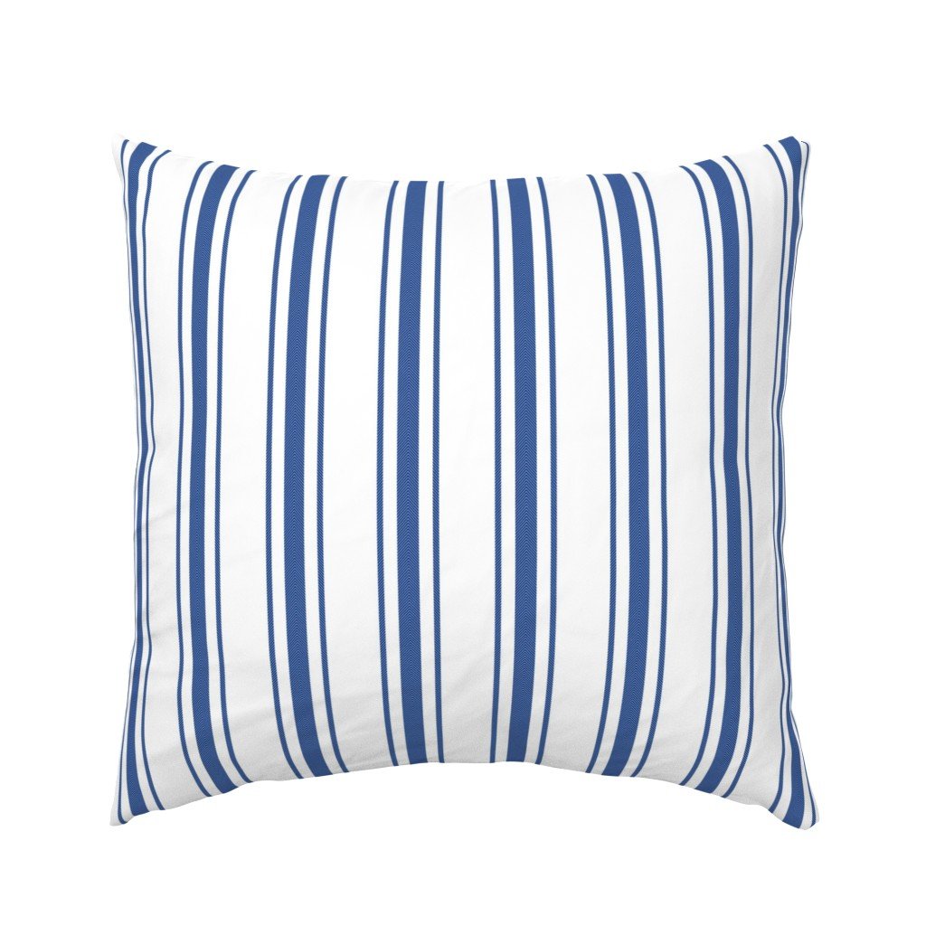 Mattress Ticking Wide Striped Pattern in Dark Blue and White Euro Pillow Sham Mattress Ticking Wide Striped Pattern in Dark Blue and White Euro Pillow Sham