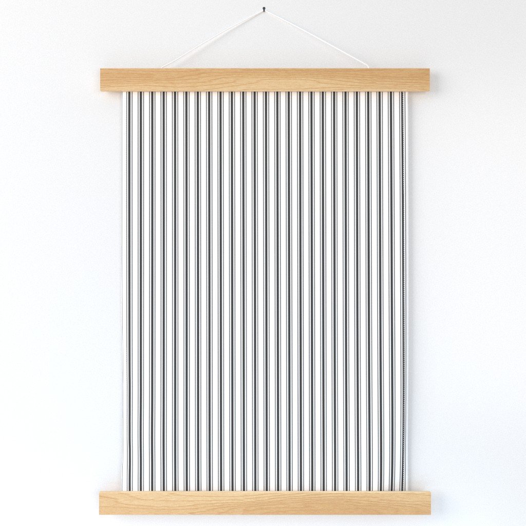 Mattress Ticking Narrow Striped Pattern in Dark Black and White Wall Hanging Mattress Ticking Narrow Striped Pattern in Dark Black and White Wall Hanging