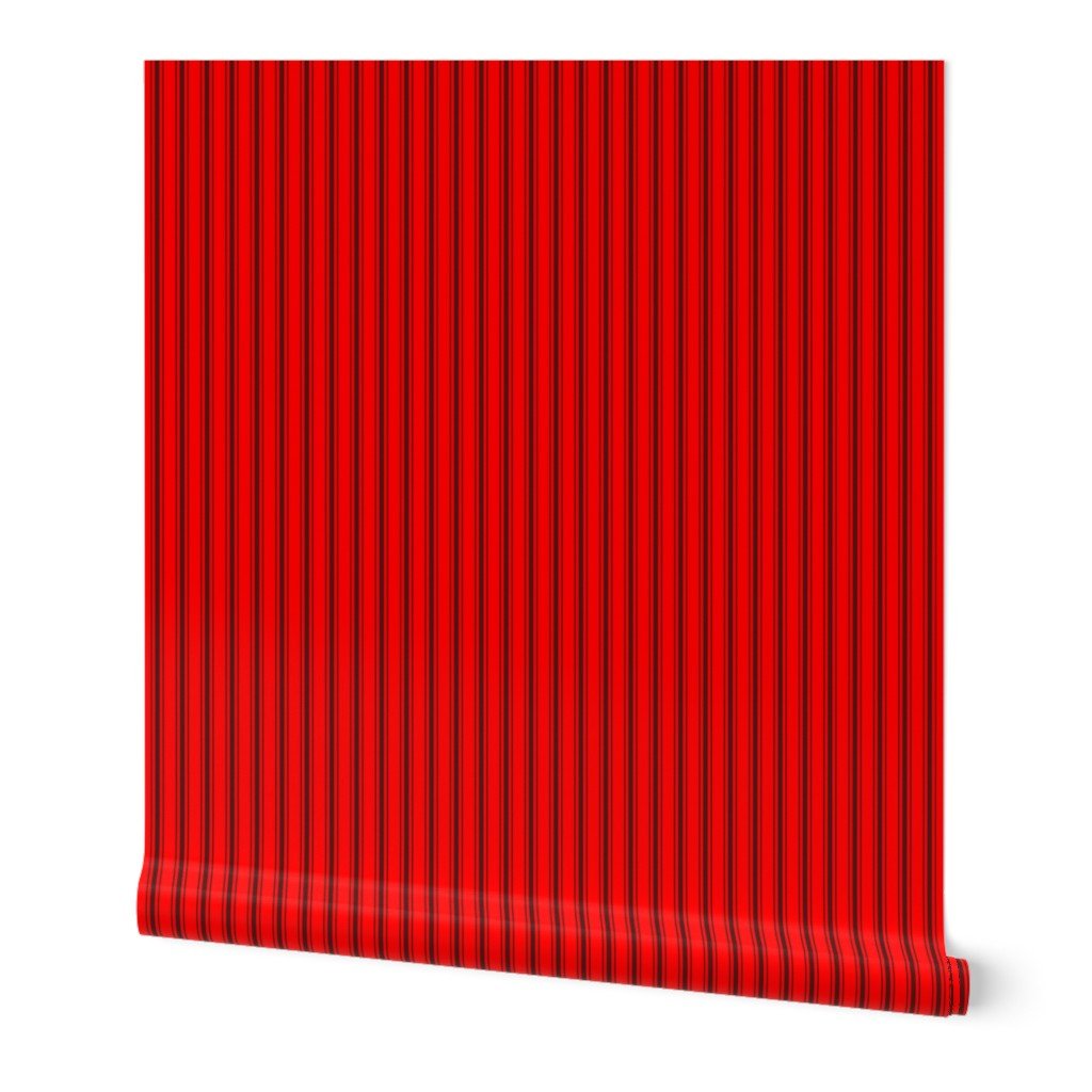 Mattress Ticking Striped Pattern Jet Black on Red Wallpaper Mattress Ticking Striped Pattern Jet Black on Red Wallpaper