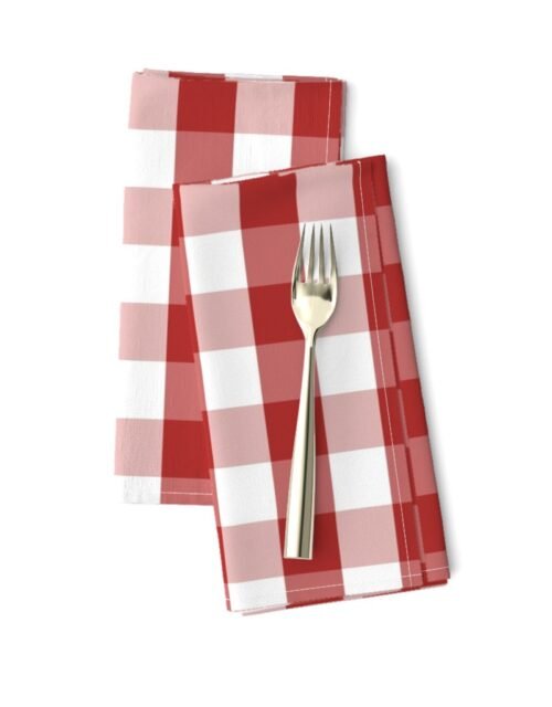 Aurora Red Gingham Check Dinner Napkins