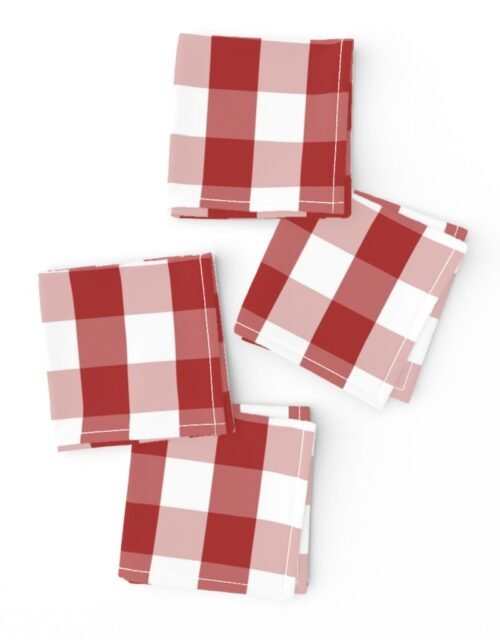 Aurora Red Gingham Check Cocktail Napkins