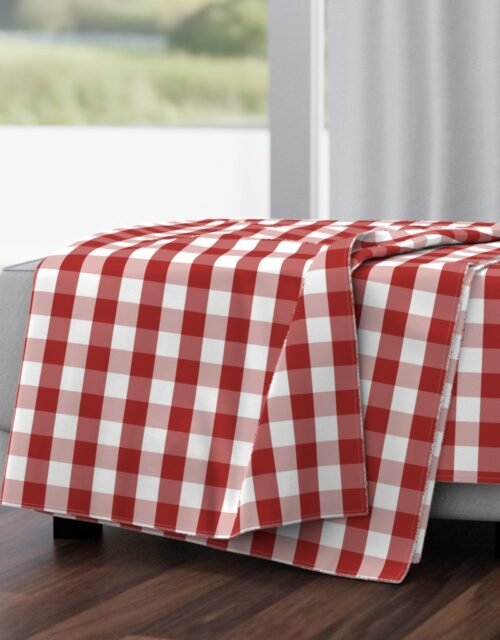 Aurora Red Gingham Check Throw Blanket