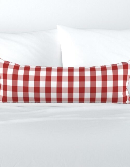Aurora Red Gingham Check Extra Long Lumbar Pillow