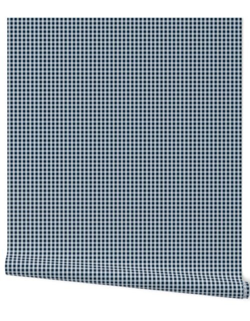 Midnight Blue Gingham Check Wallpaper