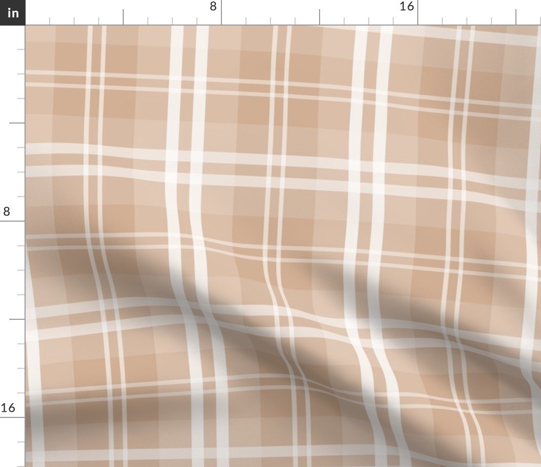 Designer Color Light Hazelnut Brown Tartan Plaid Check Fabric Designer Color Light Hazelnut Brown Tartan Plaid Check Fabric
