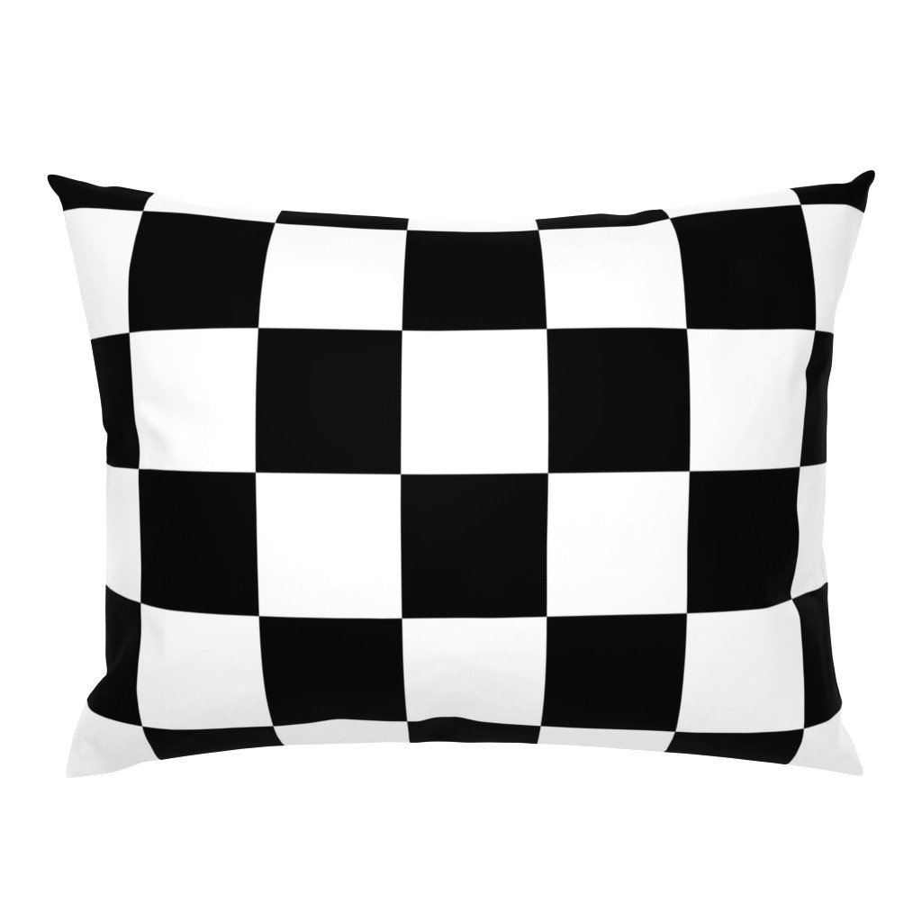 Large Black and White Check Standard Pillow Sham Large Black and White Check Standard Pillow Sham