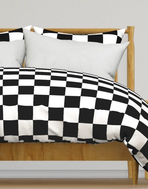 Large Black and White Check Duvet Cover