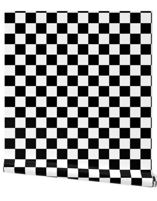 Large Black and White Check Wallpaper
